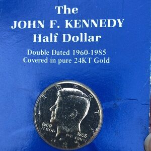 Numbered John F. Kennedy Half Dollar Coin gold plated